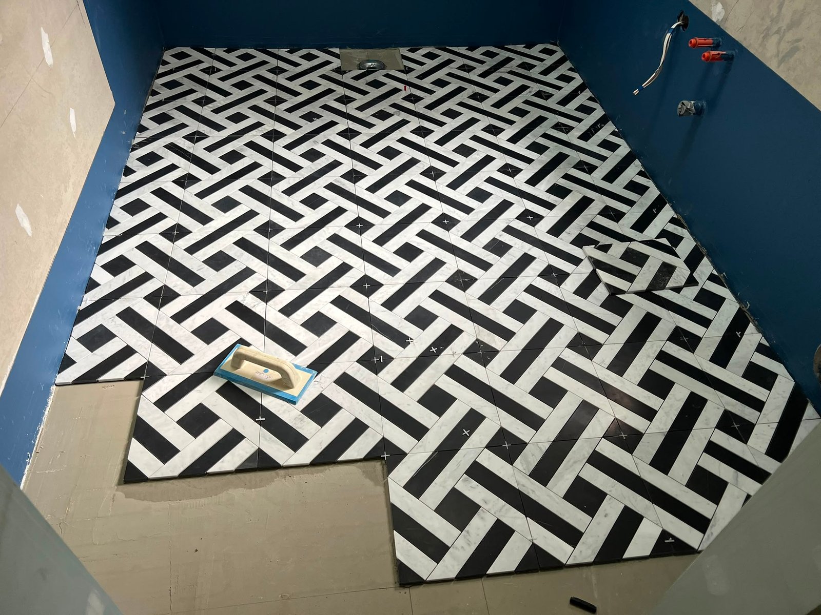 Completed bathroom tiling project by Bravo Tiling